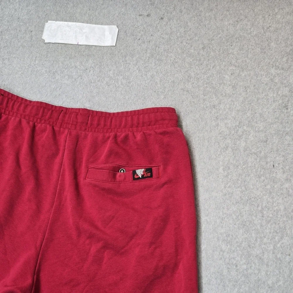 Jordan Men Activewear Shorts M Red Embroidered‎ Sweat Jumpman Wing Logo